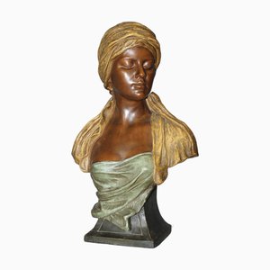 Rudolf Thiele for Goldscheider, Bust of Young Woman, 1900, Terracotta