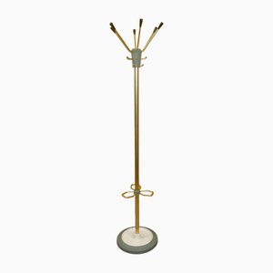 Portemanteau Industriel sur Pied en Laiton et Métal, 1950s