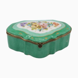 Boîte en Porcelaine avec Décoration Florale, 1940s