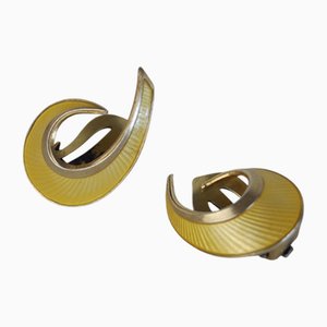 Orecchini Mid-Century in argento sterling e smaltati di Hans Myhre, anni '50, set di 2