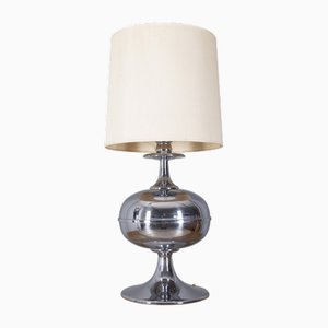 Grande Lampe de Bureau en Métal Chromé, Italie, 1970s