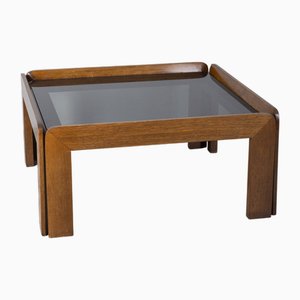 Table Basse en Bois et Verre par Afra et Tobia Scarpa, 1970s