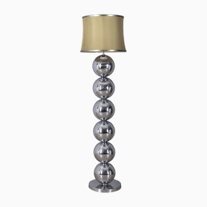 Italienische Stehlampe mit verchromten Metallkugeln, 1970er