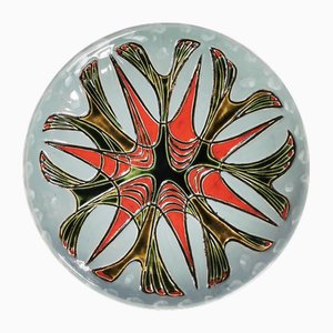 Piatto da parete decorativo in ceramica di Kravsko, Ex Cecoslovacchia, anni '60