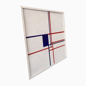 After Mondrian, Abstract Composition, 1972, Oil on Canvas & Wood