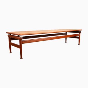 Large Danish Teak Hall Bench by Kai Lyngfeld-Larsen for Søborg Mobelfabrik, 1960s