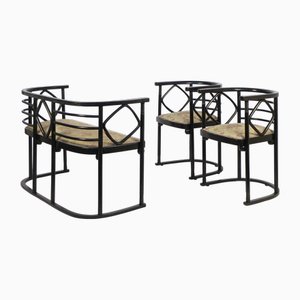 Josef Hoffmann Bat Sofa and Chairs by Josef Hoffmann for Jacob & Josef Kohn, 1905, Set of 3
