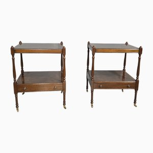 Tables avec Lampe en Acajou, 1920s, Set de 2