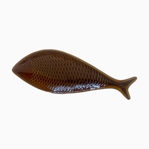 Swedish Ceramic Fish Shaped Tray by Stig Lindberg for Gustavsberg, 1960s