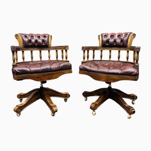Sedie Captain Chesterfield, Regno Unito, set di 2