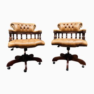 Sedie Captain Chesterfield, Regno Unito, set di 2