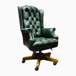 Sedia da scrivania Chesterfield verde