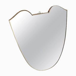 Mid-Century Modern Italian Wall Mirror in Brass, 1950s