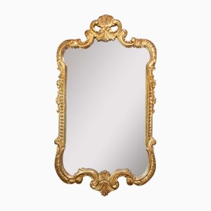 French Baroque Style Gold Leaf Gilt Wood Mirror, 1950s