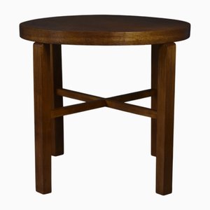 Table d'Appoint Vintage en Placage de Chêne Huilé Foncé, Pologne, 1930s