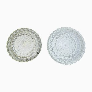 Plafonniers en Verre Clair, 1990s, Set de 2