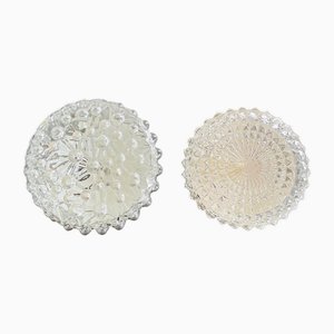 Plafonniers Ronds en Verre, 1990s, Set de 2