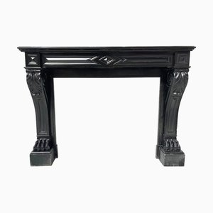 Napoleon III Fireplace with Claw Feet in Black Marble, 19th Century