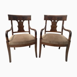 Mahogany Armchairs, 19th Century, Set of 2