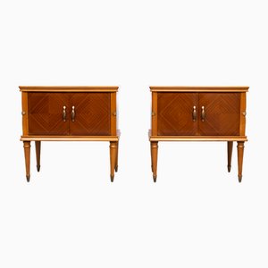 Tables de Chevet en Noyer, Italie, 1950s, Set de 2