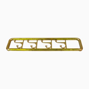 Art Deco Wall Coat Rack in Brass, 1930s