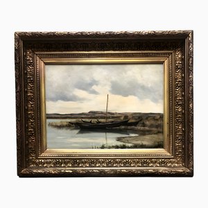 Pierre Pignolat, Les Bateaux, Années 1890-1910, Huile sur Panneau, Encadrée