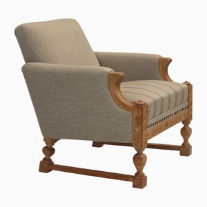 Danish Lounge Chair in Woo and Oak, 1970s