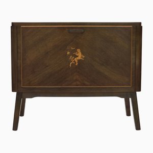 Cómoda de TV danesa vintage de madera de fresno lacada, años 60