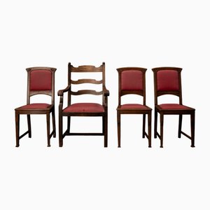 Chaises de Table de Salle à Manger Art Nouveau, 1920s, Set de 4