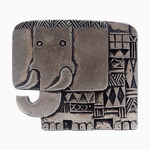 Small Decorative Metal Elephant, 1980s