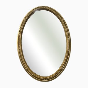 Grand Miroir Victorien Ovale Doré, 1880s