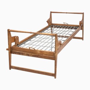 Sngle Folding Daybed attributed to Guillerme et Chambron, 1950s