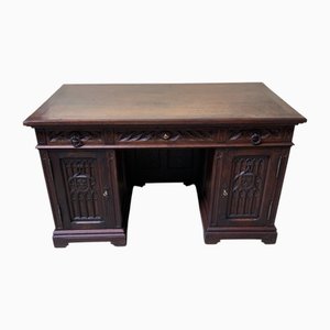 Bureau Néo-Gothique Antique en Chêne