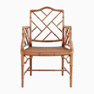 Fauteuil Chippendale Vintage en Faux Bambou, 1980s