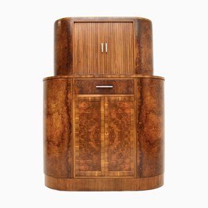 Art Deco Burr Walnut Cocktail Cabinet, 1930s