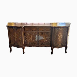 Antique Louis XV Six-Door Veneered Sideboard, 1950s