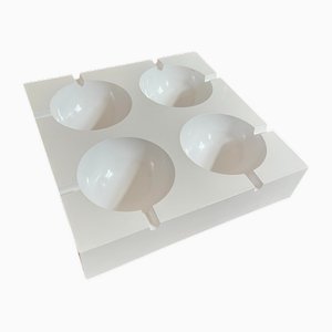 Posacenere Space Age Sampa vintage bianco di Giorgio Soavi per Olivetti, 1965