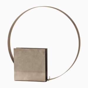 Lampada da tavolo modernista in metallo spazzolato, Francia, anni '70