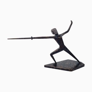 Figurine Escrimeur en Métal Peint, 1960s