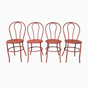 Italienische Vintage Gartenstühle aus Eisen, 1950er, 4er Set