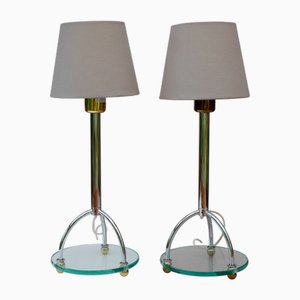 Art Deco Scandinavian Minimalist Skymning Table Lamps in Chrome and Glass by Ehlén Johansson for Ikea, Set of 2