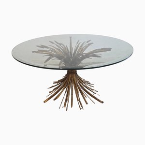 Hollywood Regency Gilded Coco Coffee Table, 1975