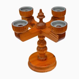 Bougeoir Rustique en Bois par Jan Johnsson pour Smålandsslöjd, Suède, 1975