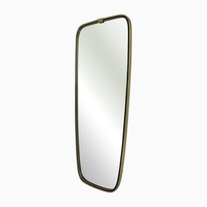 Vintage Mirror with Gold Aluminum Rim, 1960s