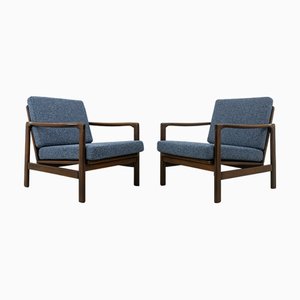 Fauteuils Club Mid-Century attribués à Zenon Bączyk, Pologne, 1960s, Set de 2