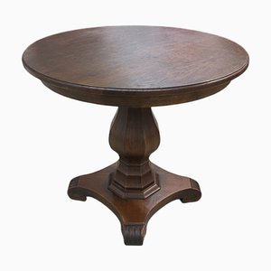 Art Deco Column Dining Table in Dark-Stained Oak, Germany, 1920