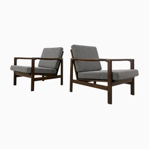 Fauteuils Club Mid-Century attribués à Zenon Bączyk, Pologne, 1960s, Set de 2, Set de 2