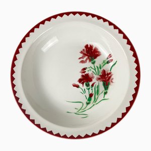 Große Salatschüssel mit Rand Oeillet Modell von Sarreguemines, 1950