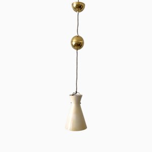 Lampe à Suspension Mid-Century Pulley Diabolo attribuée à Vereinigte Werkstätten, Munich, 1950s