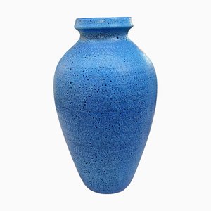 Vintage Model 390-35 Blue Ceramic Vase with Lava Foam Glaze from Fohr, West Germany, 1960s